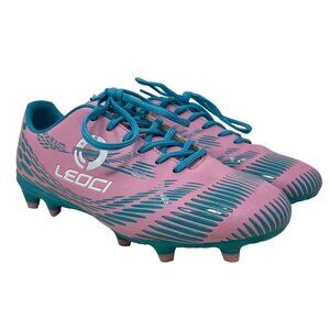 Women's Leoci Blue Pink Soccer Cleats EUR 39/USA 8-8.5